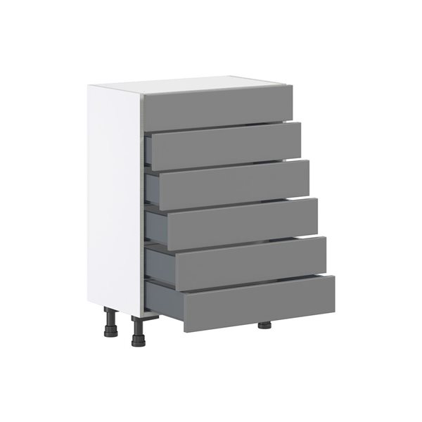 Hugo&Borg Beaumont 24 x 34.5 x 14.88-in Painted Slate Grey Drawer Base Semi-Custom Cabinet