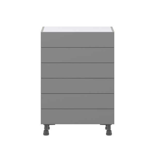 Hugo&Borg Beaumont 24 x 34.5 x 14.88-in Painted Slate Grey Drawer Base Semi-Custom Cabinet