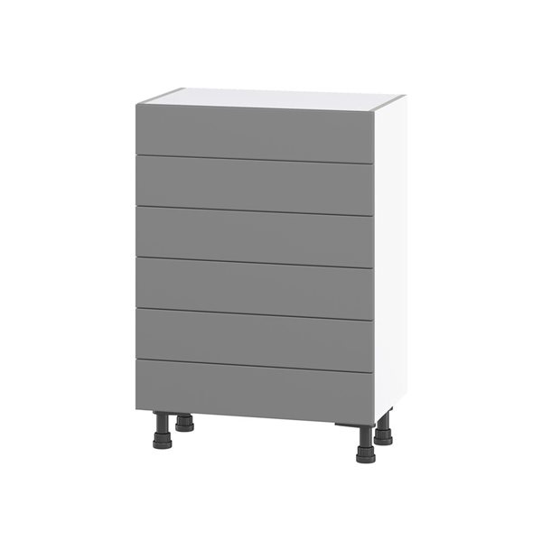 Hugo&Borg Beaumont 24 x 34.5 x 14.88-in Painted Slate Grey Drawer Base Semi-Custom Cabinet