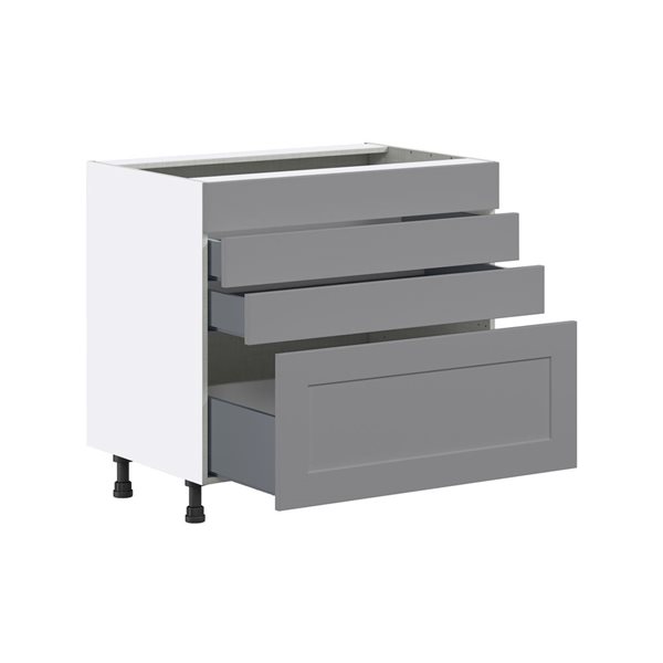 Hugo&Borg Beaumont 36 x 34.5 x 24.88-in Painted Slate Grey Drawer Base Semi-Custom Cabinet