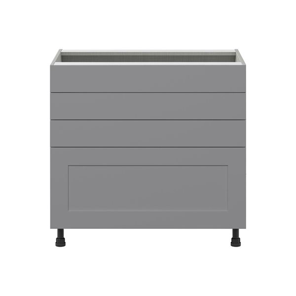 Hugo&Borg Beaumont 36 x 34.5 x 24.88-in Painted Slate Grey Drawer Base Semi-Custom Cabinet