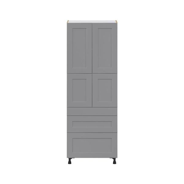 Hugo&Borg Beaumont 30 x 84.5 x 24.88-in Painted Slate Grey Door and Drawer Pantry Semi-Custom Cabinet