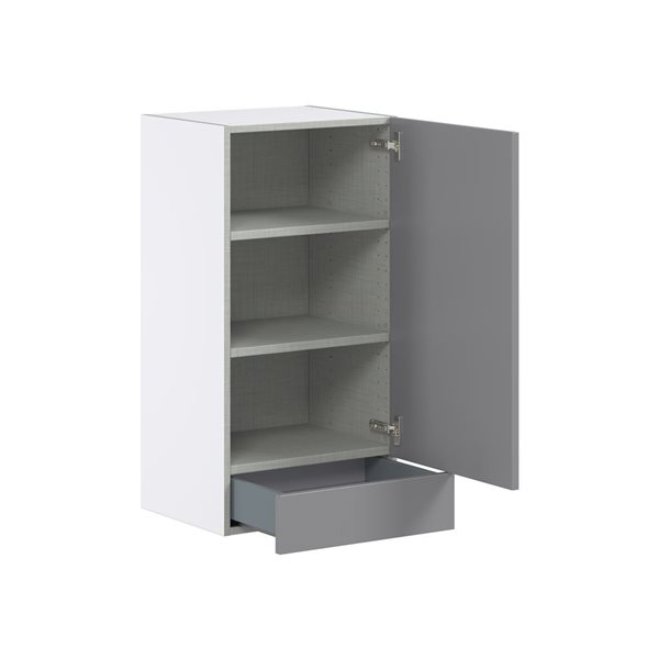 Hugo&Borg Beaumont 18 x 35 x 14.88-in Painted Slate Grey Door and Drawer Wall Semi-Custom Cabinet