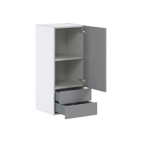 Hugo&Borg Beaumont 15 x 35 x 14.88-in Painted Slate Grey Door and Drawer Wall Semi-Custom Cabinet