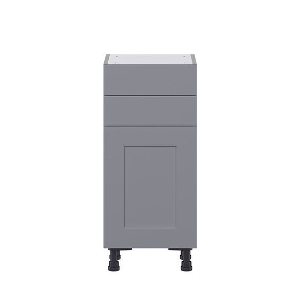 Hugo&Borg Beaumont 15 x 34.5 x 14.88-in Painted Slate Grey Door and Drawer Base Semi-Custom Cabinet