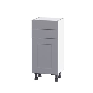 Hugo&Borg Beaumont 15 x 34.5 x 14.88-in Painted Slate Grey Door and Drawer Base Semi-Custom Cabinet