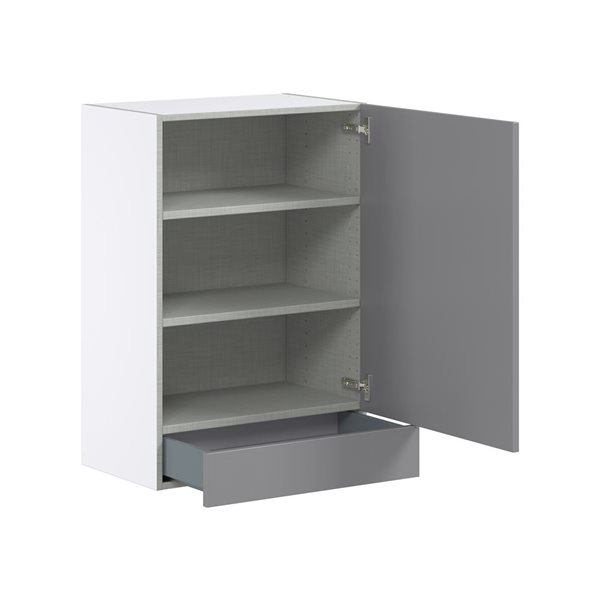 Hugo&Borg Beaumont 24 x 35 x 14.88-in Painted Slate Grey Door and Drawer Wall Semi-Custom Cabinet