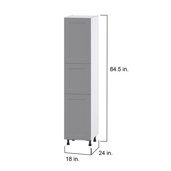 Hugo&Borg Beaumont 18 x 84.5 x 24.88-in Painted Slate Grey Door Pantry Semi-Custom Cabinet