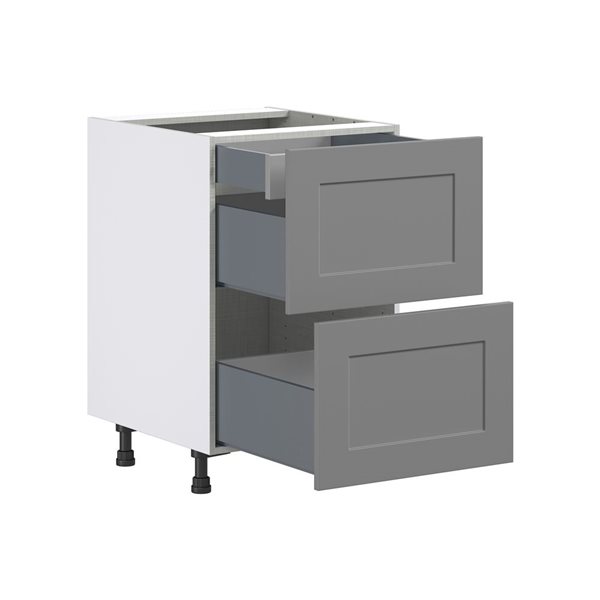 Hugo&Borg Beaumont 24 x 34.5 x 24.88-in Painted Slate Grey Drawer Base Semi-Custom Cabinet