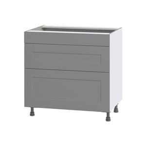 Hugo&Borg Beaumont 36 x 34.5 x 24.88-in Painted Slate Grey Drawer Base Semi-Custom Cabinet