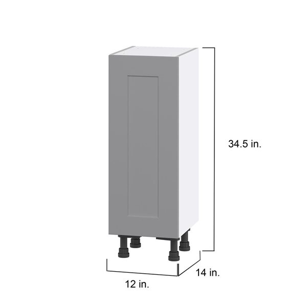 Hugo&Borg Beaumont 12 x 34.5 x 14.88-in Painted Slate Grey Door Base Semi-Custom Cabinet