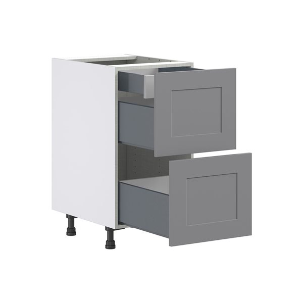 Hugo&Borg Beaumont 18 x 34.5 x 24.88-in Painted Slate Grey Drawer Base Semi-Custom Cabinet