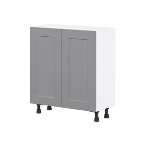 Hugo&Borg Beaumont 30 x 34.5 x 14.88-in Painted Slate Grey Door Base Semi-Custom Cabinet