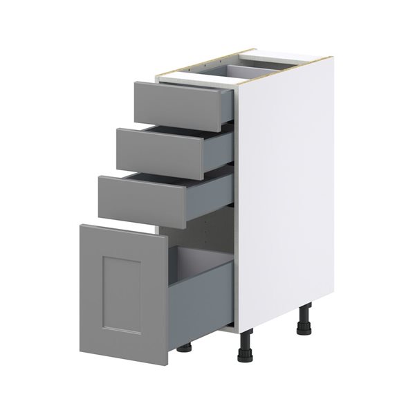 Hugo&Borg Beaumont 12 x 34.5 x 24.88-in Painted Slate Grey Drawer Base Semi-Custom Cabinet