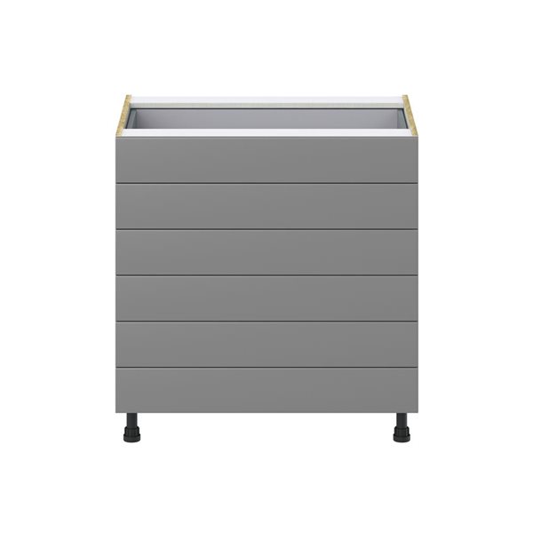 Hugo&Borg Beaumont 33 x 34.5 x 24.88-in Painted Slate Grey Drawer Base Semi-Custom Cabinet