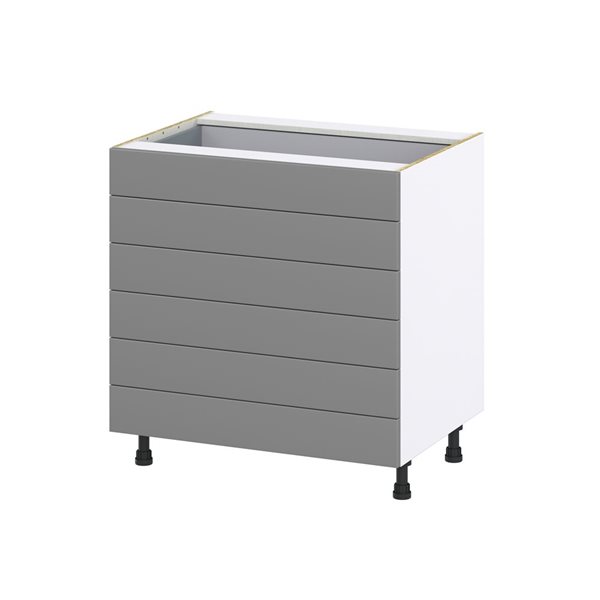 Hugo&Borg Beaumont 33 x 34.5 x 24.88-in Painted Slate Grey Drawer Base Semi-Custom Cabinet