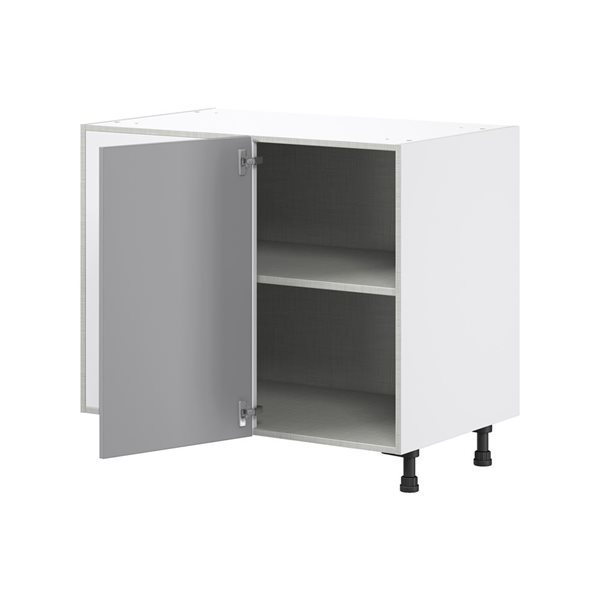 Hugo&Borg Beaumont 39 x 34.5 x 24.88-in Painted Slate Grey Blind Corner Base Semi-Custom Cabinet