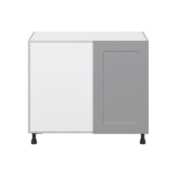 Hugo&Borg Beaumont 39 x 34.5 x 24.88-in Painted Slate Grey Blind Corner Base Semi-Custom Cabinet