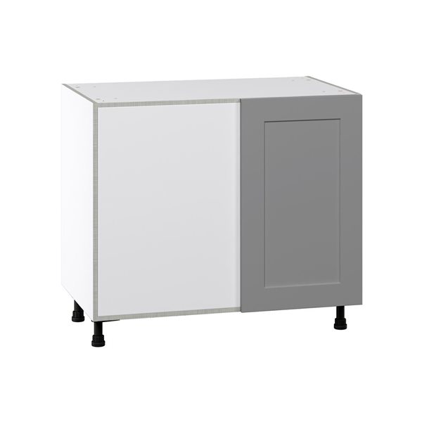 Hugo&Borg Beaumont 39 x 34.5 x 24.88-in Painted Slate Grey Blind Corner Base Semi-Custom Cabinet