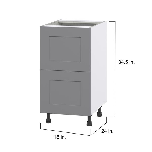 Hugo&Borg Beaumont 18 x 34.5 x 24.88-in Painted Slate Grey Drawer Base Semi-Custom Cabinet