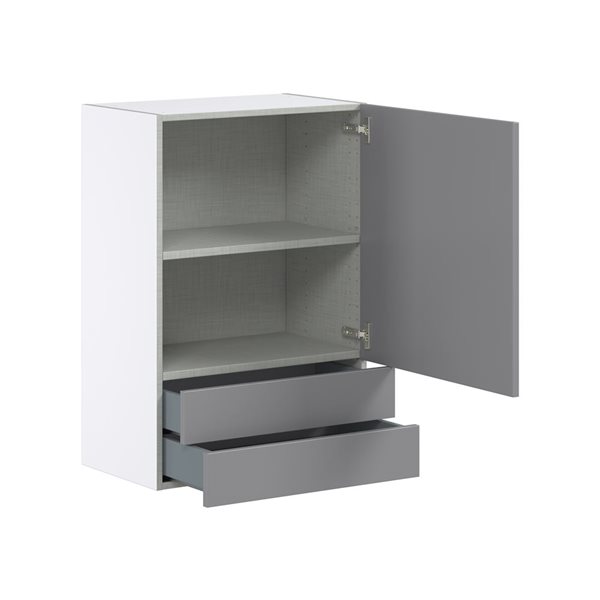 Hugo&Borg Beaumont 24 x 35 x 14.88-in Painted Slate Grey Door and Drawer Wall Semi-Custom Cabinet