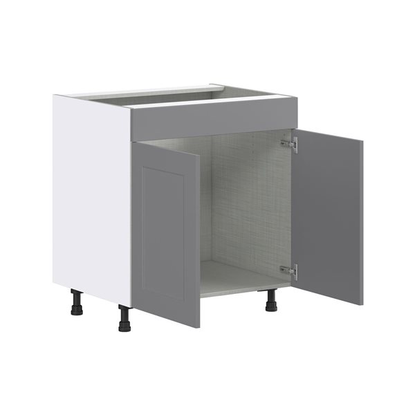 Hugo&Borg Beaumont 30 x 34.5 x 24.88-in Painted Slate Grey Sink Base Semi-Custom Cabinet