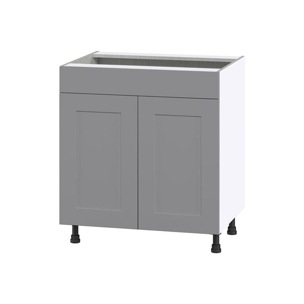 Hugo&Borg Beaumont 30 x 34.5 x 24.88-in Painted Slate Grey Sink Base Semi-Custom Cabinet