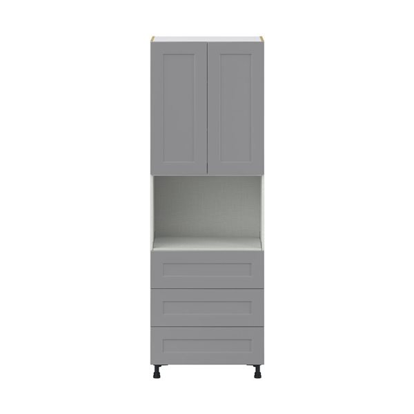 Hugo&Borg Beaumont 30 x 89.5 x 24.88-in Painted Slate Grey Door and Drawer Pantry Semi-Custom Cabinet