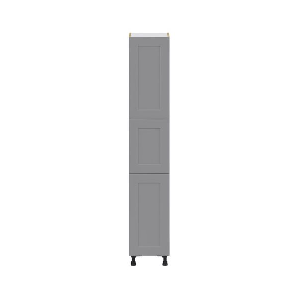 Hugo&Borg Beaumont 15 x 84.5 x 24.88-in Painted Slate Grey Door and Drawer Pantry Semi-Custom Cabinet