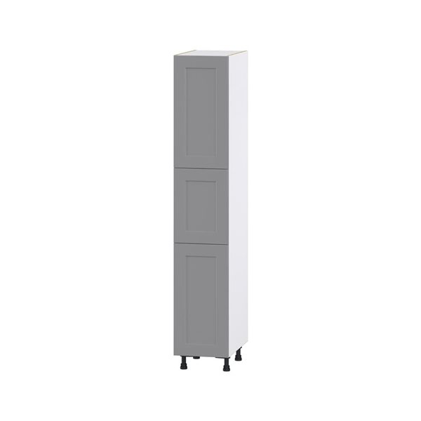 Hugo&Borg Beaumont 15 x 84.5 x 24.88-in Painted Slate Grey Door and Drawer Pantry Semi-Custom Cabinet