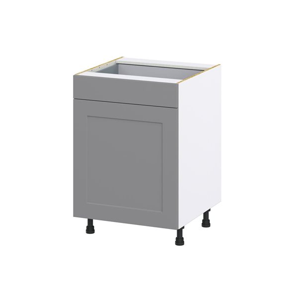 Hugo&Borg Beaumont 24 x 34.5 x 24.88-in Painted Slate Grey Drawer Base Semi-Custom Cabinet