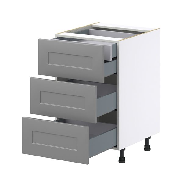 Hugo&Borg Beaumont 21 x 34.5 x 24.88-in Painted Slate Grey Drawer Base Semi-Custom Cabinet