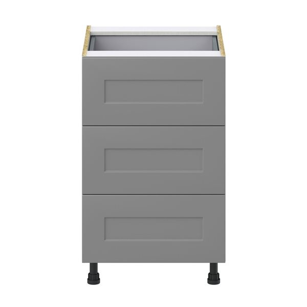 Hugo&Borg Beaumont 21 x 34.5 x 24.88-in Painted Slate Grey Drawer Base Semi-Custom Cabinet