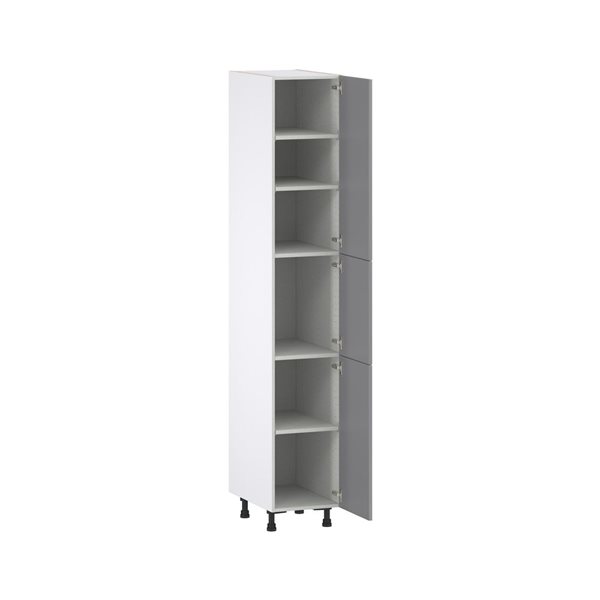 Hugo&Borg Beaumont 15 x 89.5 x 24.88-in Painted Slate Grey Door Pantry Semi-Custom Cabinet