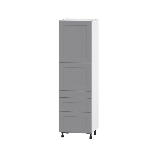 Hugo&Borg Beaumont 24 x 84.5 x 24.88-in Painted Slate Grey Door and Drawer Pantry Semi-Custom Cabinet