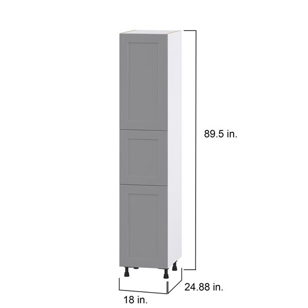 Hugo&Borg Beaumont 18 x 89.5 x 24.88-in Painted Slate Grey Door and Drawer Pantry Semi-Custom Cabinet