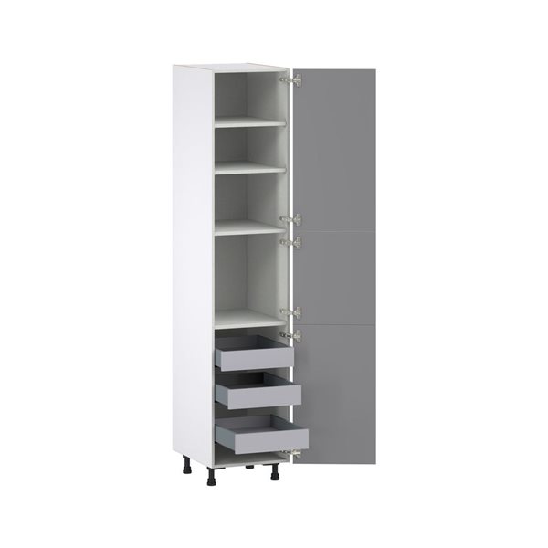 Hugo&Borg Beaumont 18 x 89.5 x 24.88-in Painted Slate Grey Door and Drawer Pantry Semi-Custom Cabinet