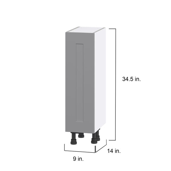 Hugo&Borg Beaumont 9 x 34.5 x 14.88-in Painted Slate Grey Door Base Semi-Custom Cabinet