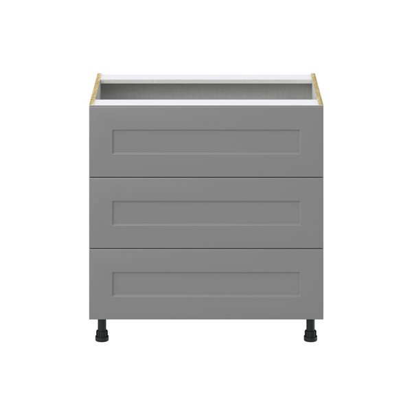 Hugo&Borg Beaumont 33 x 34.5 x 24.88-in Painted Slate Grey Drawer Base Semi-Custom Cabinet