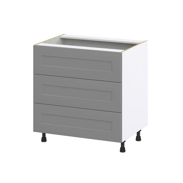 Hugo&Borg Beaumont 33 x 34.5 x 24.88-in Painted Slate Grey Drawer Base Semi-Custom Cabinet