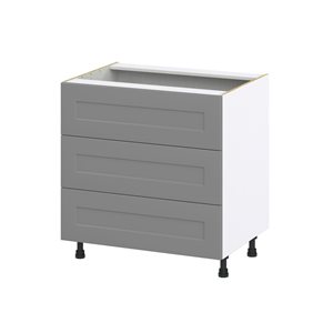 Hugo&Borg Beaumont 33 x 34.5 x 24.88-in Painted Slate Grey Drawer Base Semi-Custom Cabinet