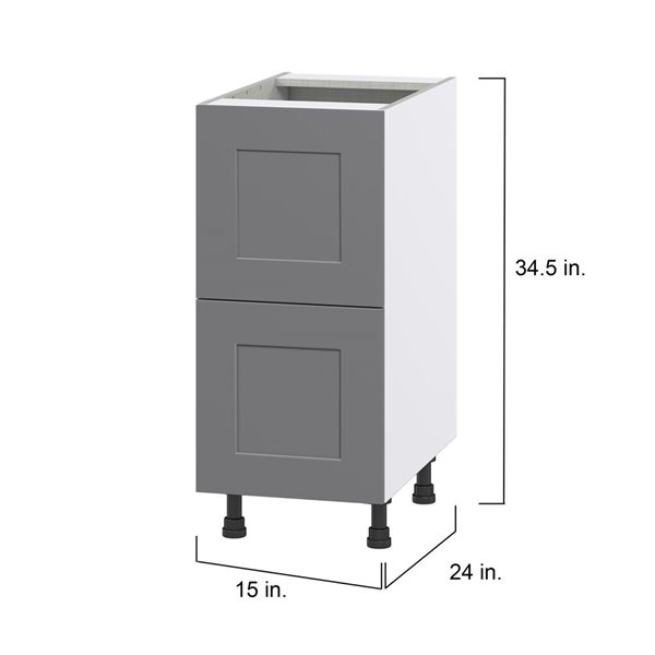 Hugo&Borg Beaumont 15 x 34.5 x 24.88-in Painted Slate Grey Drawer Base Semi-Custom Cabinet