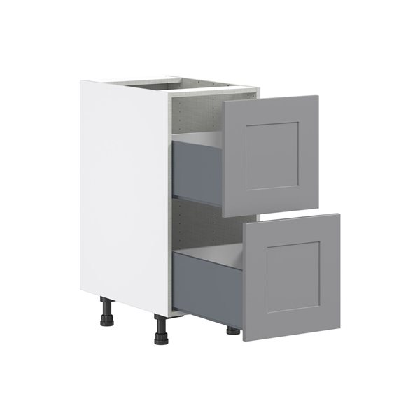 Hugo&Borg Beaumont 15 x 34.5 x 24.88-in Painted Slate Grey Drawer Base Semi-Custom Cabinet