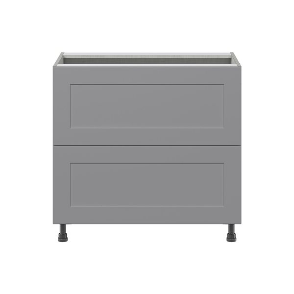 Hugo&Borg Beaumont 36 x 34.5 x 24.88-in Painted Slate Grey Drawer Base Semi-Custom Cabinet