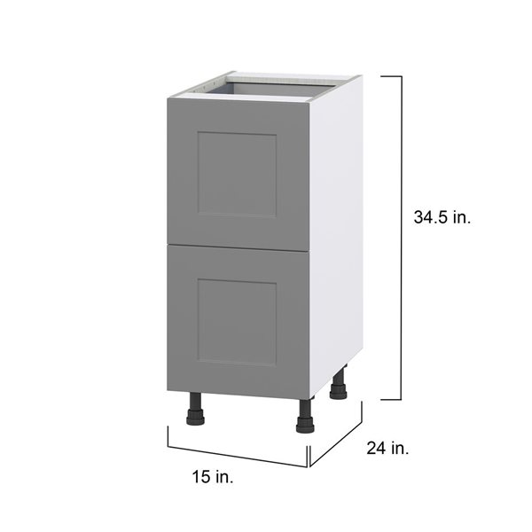 Hugo&Borg Beaumont 15 x 34.5 x 24.88-in Painted Slate Grey Drawer Base Semi-Custom Cabinet