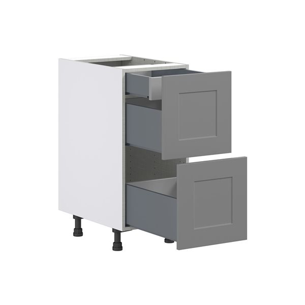 Hugo&Borg Beaumont 15 x 34.5 x 24.88-in Painted Slate Grey Drawer Base Semi-Custom Cabinet