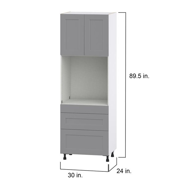 Hugo&Borg Beaumont 30 x 89.5 x 24.88-in Painted Slate Grey Door and Drawer Pantry Semi-Custom Cabinet