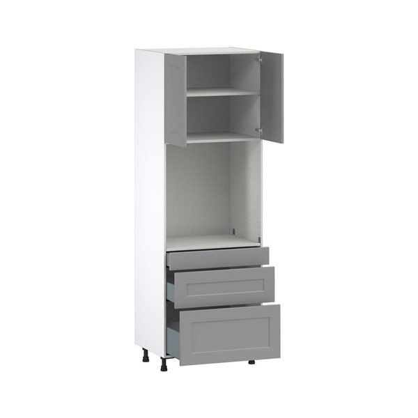 Hugo&Borg Beaumont 30 x 89.5 x 24.88-in Painted Slate Grey Door and Drawer Pantry Semi-Custom Cabinet