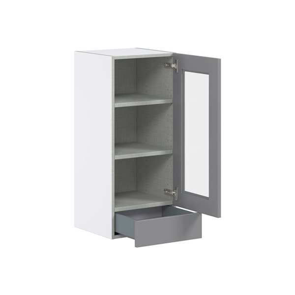 Hugo&Borg Beaumont 15 x 35 x 14.88-in Painted Slate Grey Door and Drawer Wall Semi-Custom Cabinet