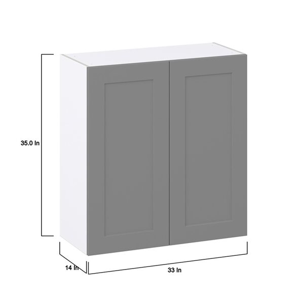 Hugo&Borg Beaumont 33 x 35 x 14.88-in Painted Slate Grey Door Wall Semi-Custom Cabinet